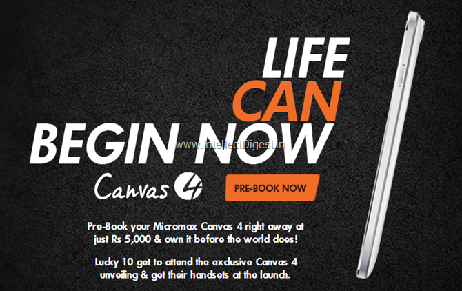 Micromax Canvas 4 Pre-Order