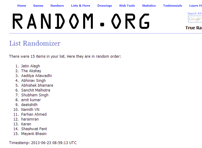 Samsung Galaxy S4 Giveaway Winner