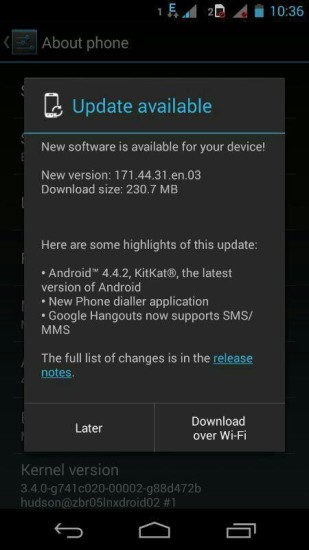 Android 4.4 kitkat update is rolling out for Moto G dual-SIM in Malaysia