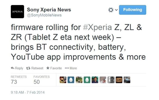Sony Xperia Z, ZL and ZR getting Android 4.3 firmware update, battery and Bluetooth improved