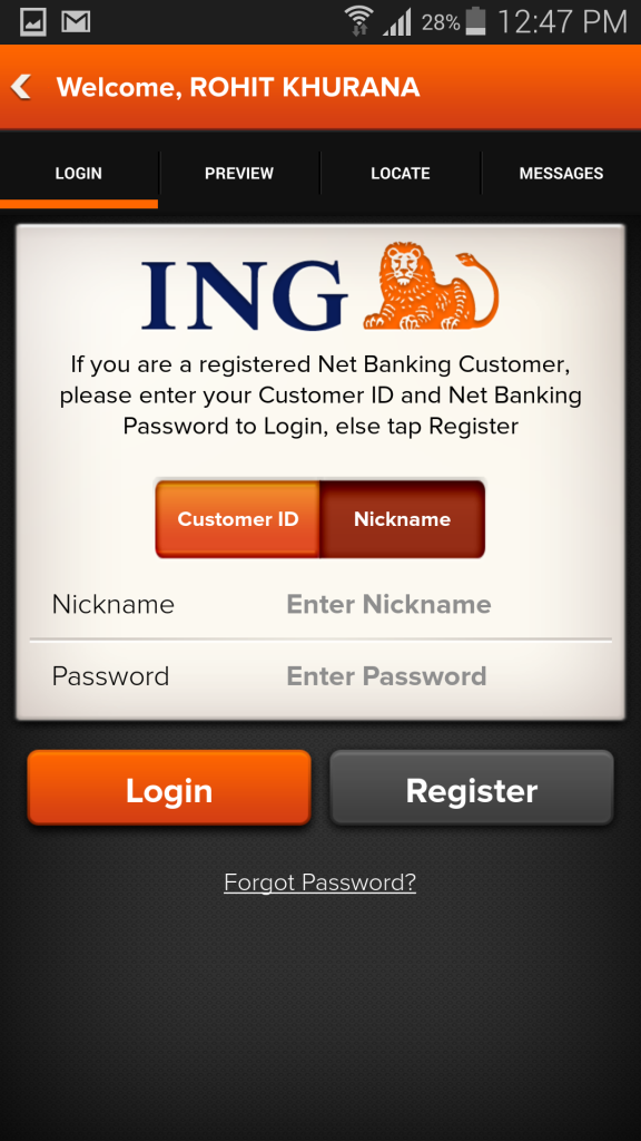 Ing vysya bank forex card login