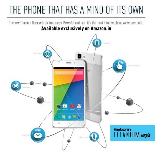 Karbonn Titanium Hexa 5.5-inch smartphone listed on Amazon exclusively worth INR 16,990 Karbonn Titanium Hexa 5.5-inch smartphone listed on Amazon exclusively worth INR 16,990