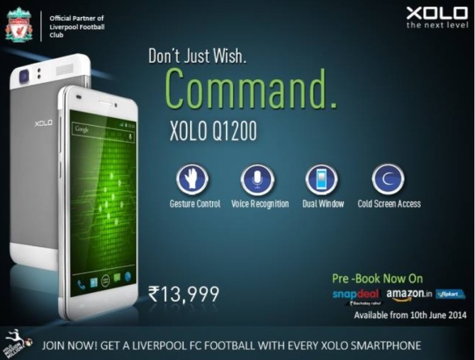 Xolo take on Moto G with Xolo Q1200 Android smartphone launched at INR13,999