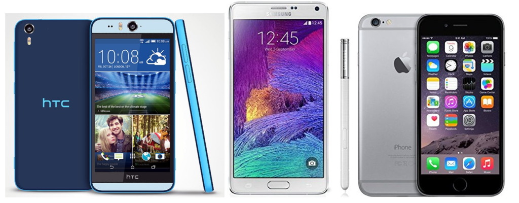HTC Desire Eye VS Samsung Galaxy Note 4 VS Apple iPhone 6