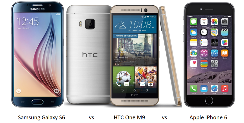 Samsung Galaxy S6 vs HTC One M9 vs Apple iPhone 6-1