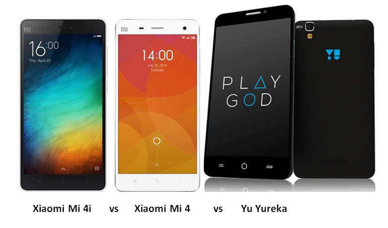 Xiaomi Mi 4i vs Xiaomi Mi 4 vs Yu Yureka