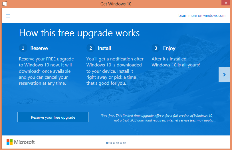 Free Upgrade To Windows 10