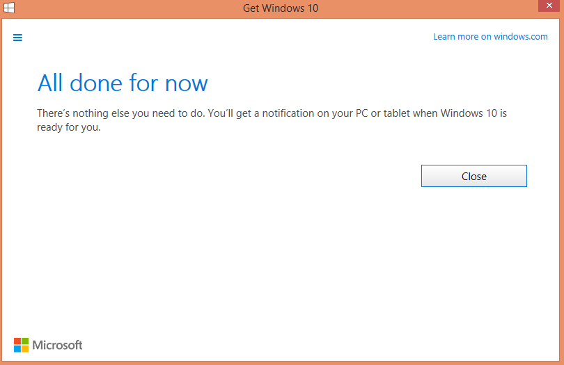 Free Upgrade To Windows 10