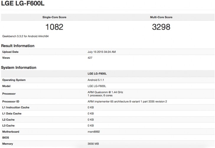 LG F600L smartphone