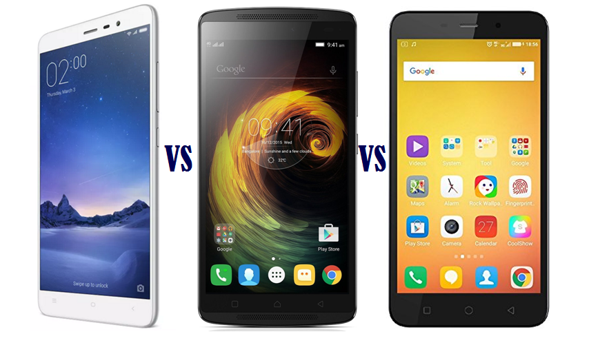 Xiaomi Redmi Note 3 vs Lenovo Vibe K4 Note vs Coolpad Note 3