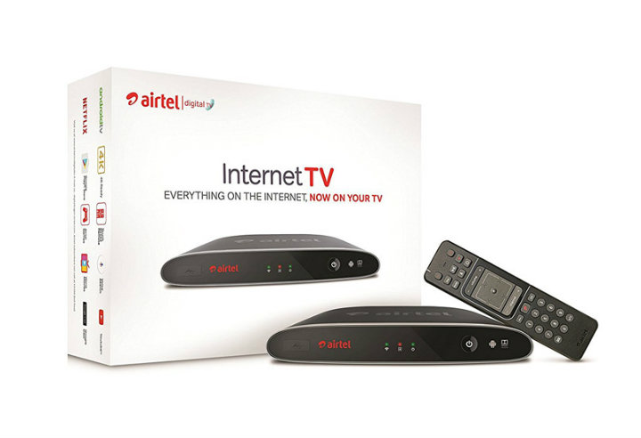 Airtel Internet TV - Set-top box and remote
