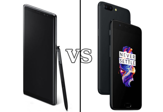 Samsung Galaxy Note 8 Vs OnePlus 5