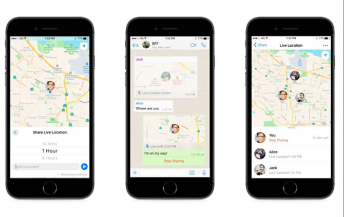 WhatsApp Live Location Sharing