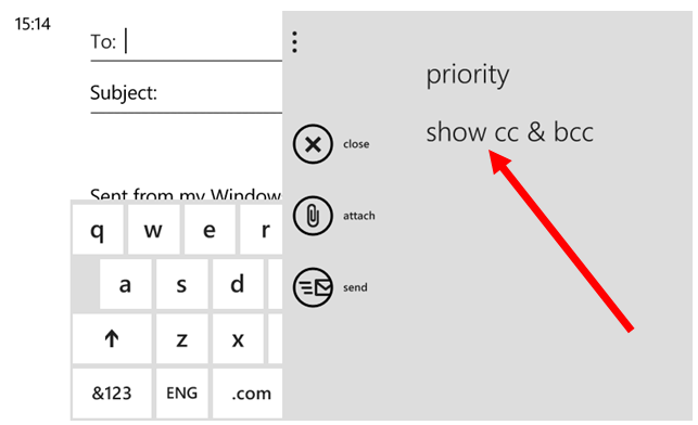 добавить адреса электронной почты cc и bcc на windows phone-5