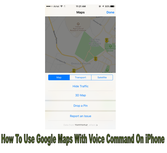 как использовать карты Google с голосовой командой на iphone