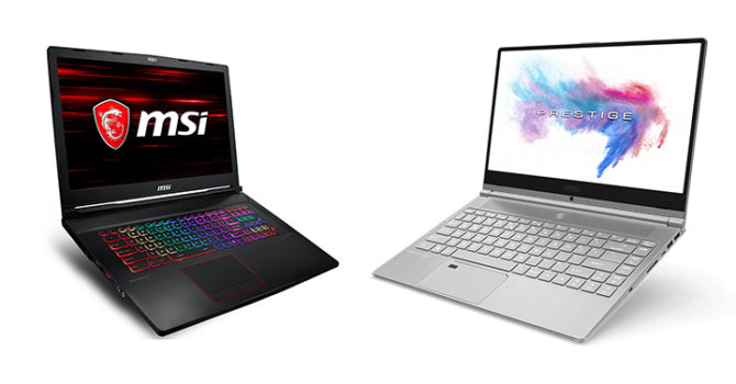 MSI GF63 Gaming Laptop, MSI PS42 Pro Notebook 