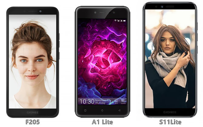 Gionee S11 Lite, F205, A1 Lite
