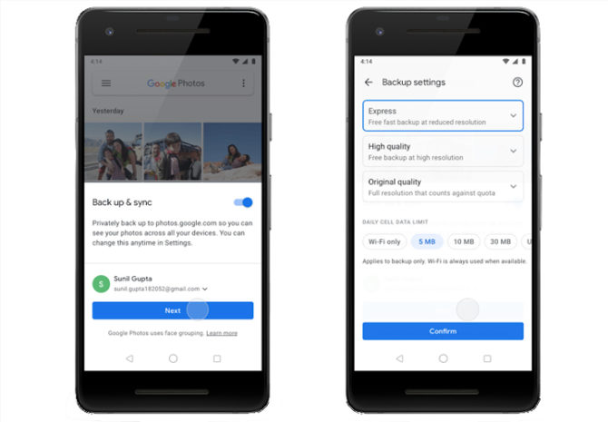 How To Use Express Backup Option On Google Photos