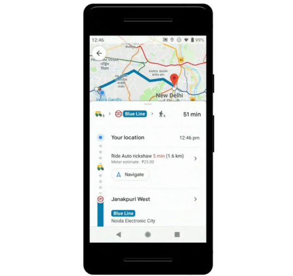 Now Google Maps Offers Mixed-mode navigation, Live Train Status