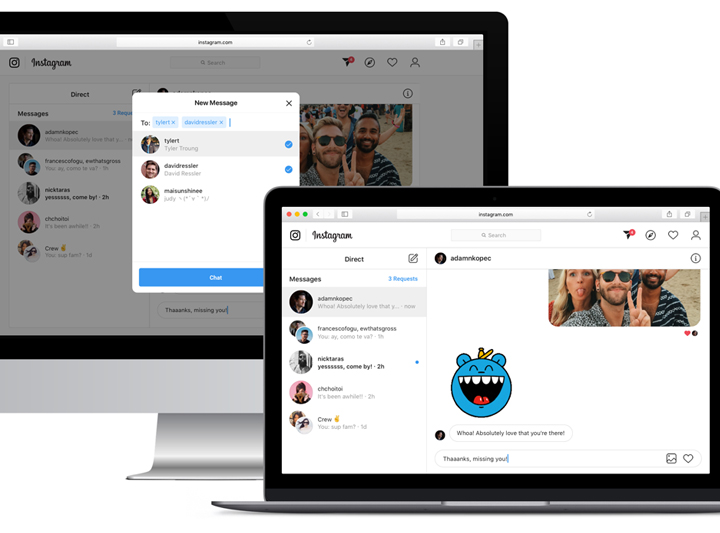 Как Instagram позволяет отправлять личные сообщения в Интернете