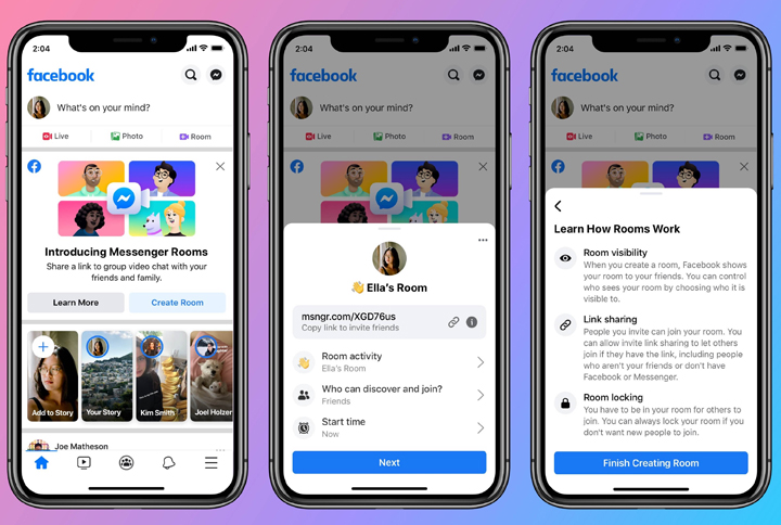 Как совершать групповые видеозвонки через новые комнаты обмена сообщениями Facebook
