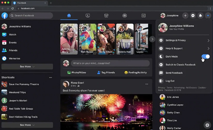 Как использовать темный режим в настольной версии Facebook