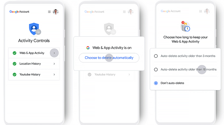 Как автоматически удалить местоположение и данные поиска в Google через 3 месяца
