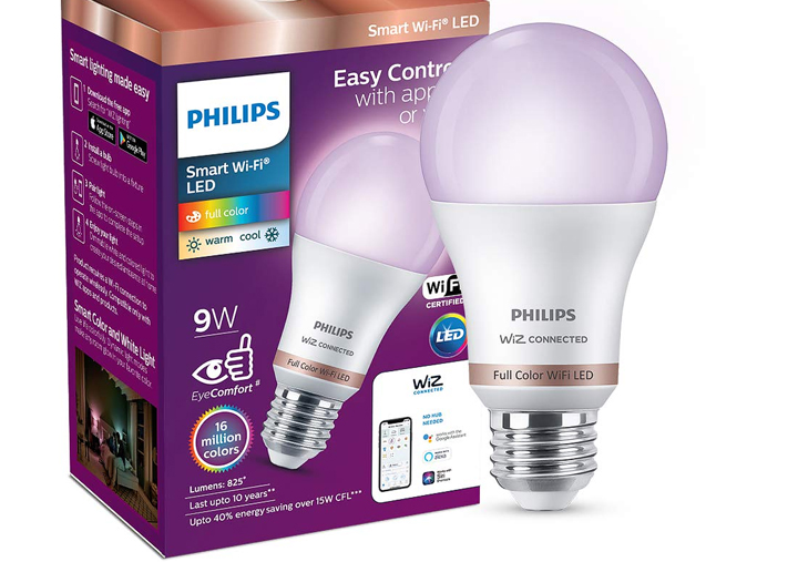 Philips Smart Wi-Fi LED Bulb E27 9-Watt WiZ Connected