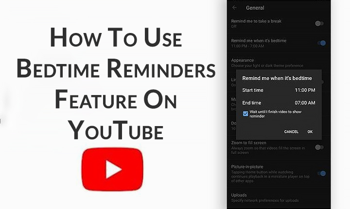 Как использовать функцию напоминаний на ночь на YouTube