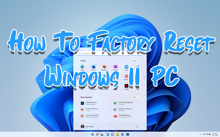 How To Factory Reset Windows 11 PC From Recovery Settings